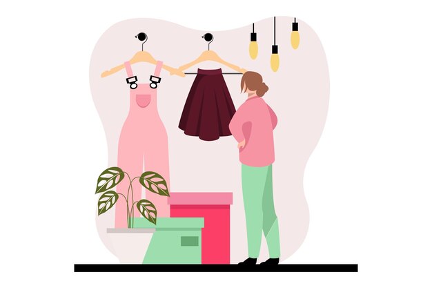 Fashion Style Flat Illustration Design