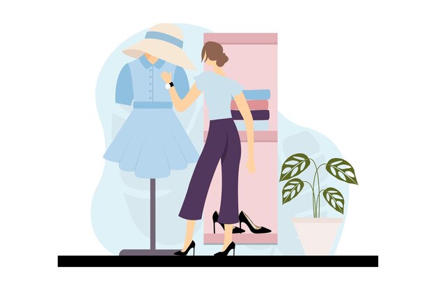 Vector fashion style flat illustration design