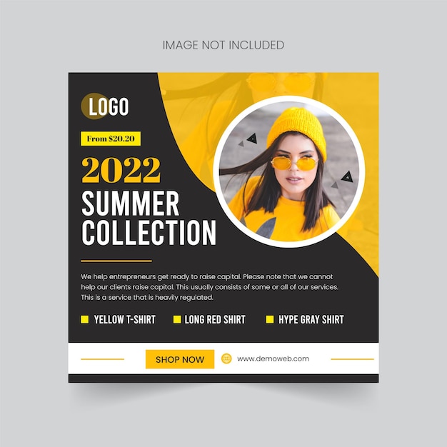 Vector fashion style instagram post template and banner design