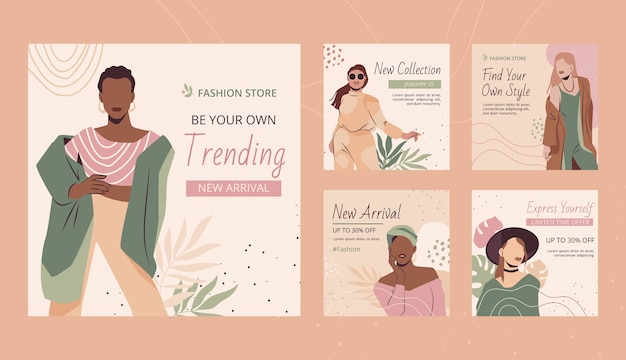 Fashion and style instagram posts collection