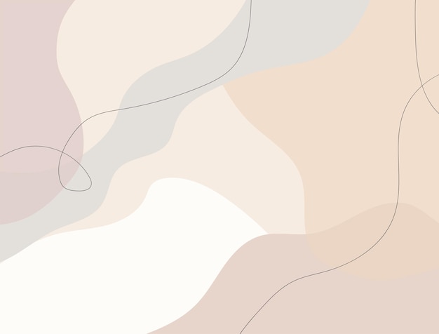 A Fashion stylish pastel color Design with abstract curves and lines stoke for pastel