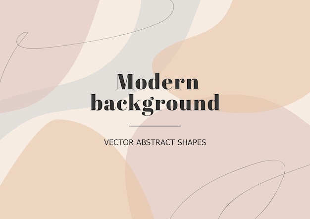 Fashion stylish templates with organic abstract shapes and line in nude pastel colors