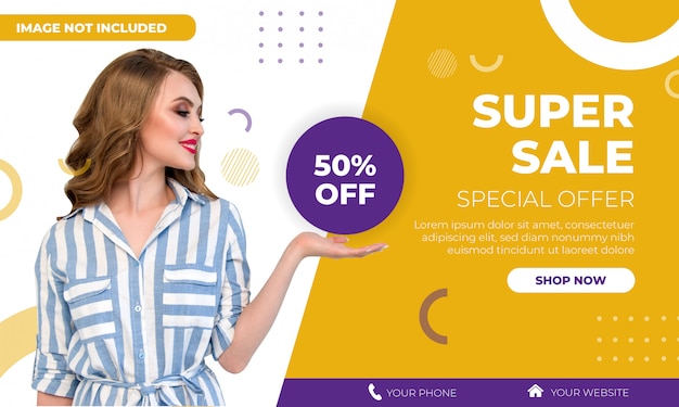 Fashion super sale banner template