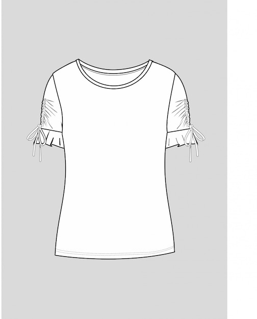 Vettore disegno tecnico t-shirt moda