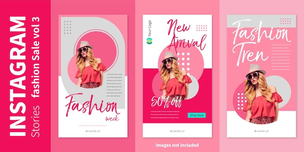 Vector fashion template instagram story