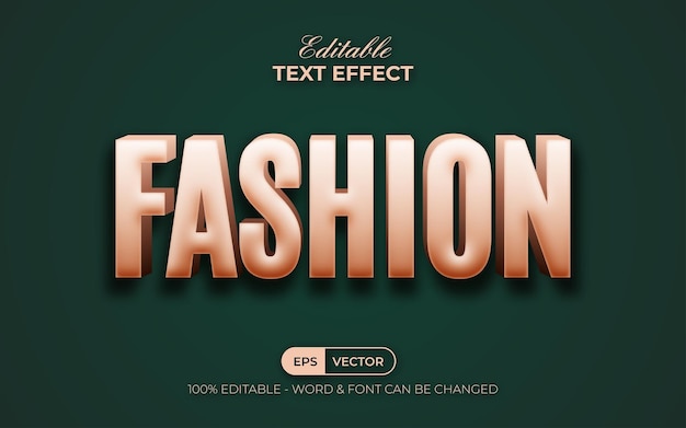 Vector fashion text effect style editable text effect