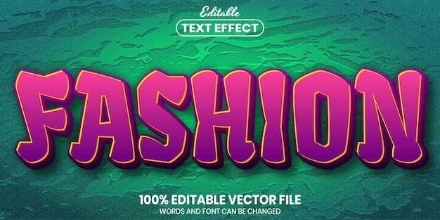 Fashion text, font style editable text effect