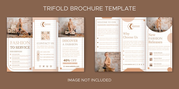 Vector fashion trifold brochure template