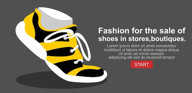 .fashion vector illustration for the sale of shoes in stores, boutiques.