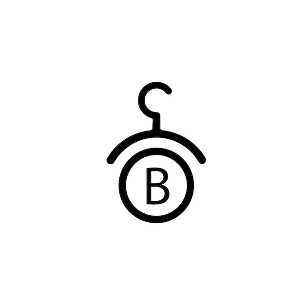 ファッションのベクトルのロゴ ハンガーのロゴ 文字 B のロゴ