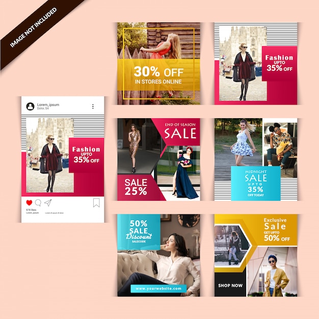 Fashion web banner for social media