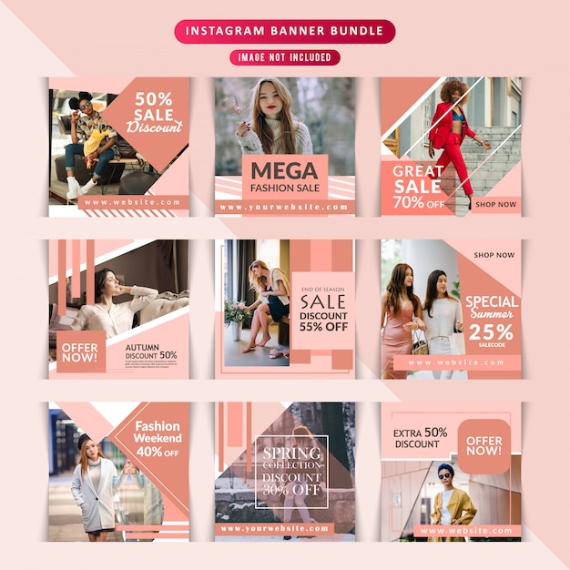 Vector fashion web banner for social media