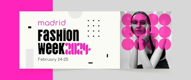 Vector fashion week  facebook cover template