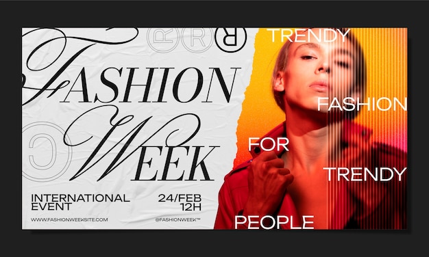 Vector fashion week  facebook template