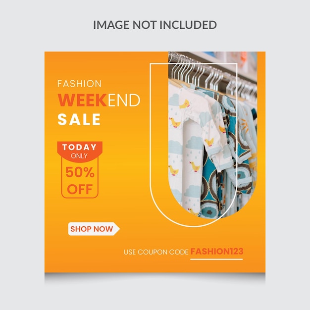 Fashion weekend sale social media post design for your business projects