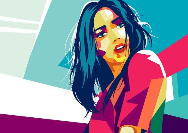 fashion woman in style pop art.   illustration
