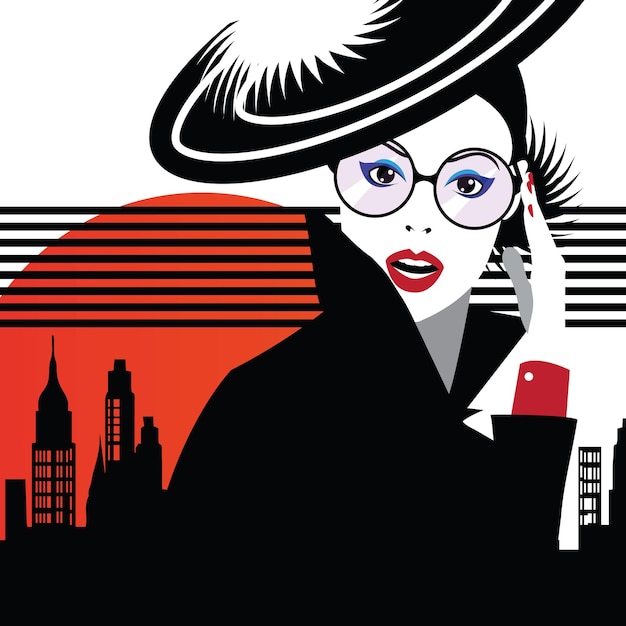 Moda donna in stile pop art. illustrazione vettoriale