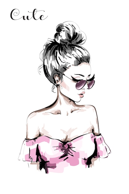 Fashion woman in sunglasses.