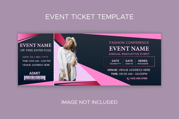 Fashion women gradient show event ticket template