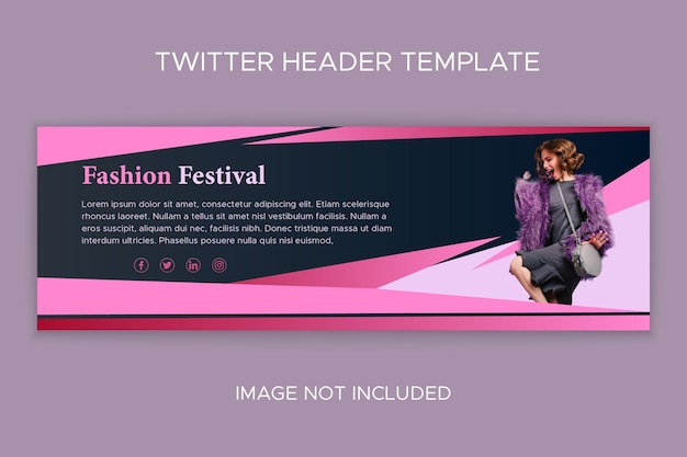 Fashion women gradient social media twitter banner template