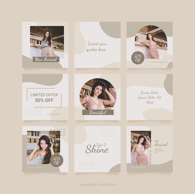 Fashion women instagram template puzzle feed