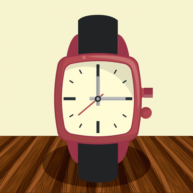 Vector fashion wristwatch on table