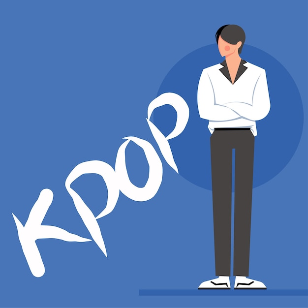 Vector fashion young k-pop boy group