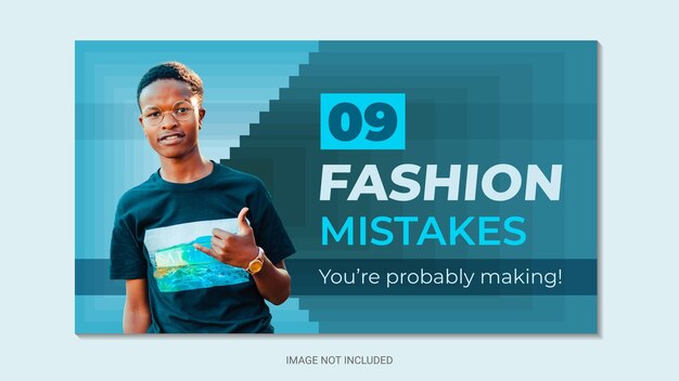 Vector fashion youtube thumbnail template design