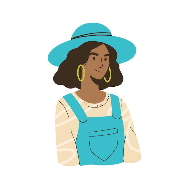 Vector fashionable african woman in trendy clothes