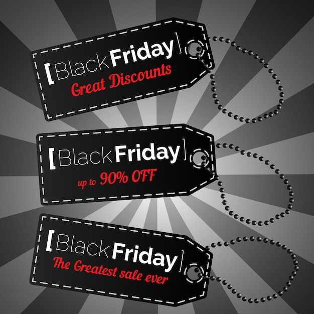 Vector fashionable black friday sale labels