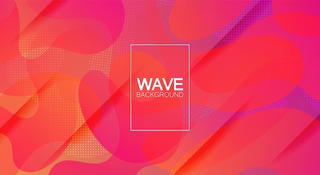 A fashionable form of liquid. Orange red purple gradient. Colored smooth waves. for your design. Trends. Making screensavers, banners, posters. Cut lines with shadows.