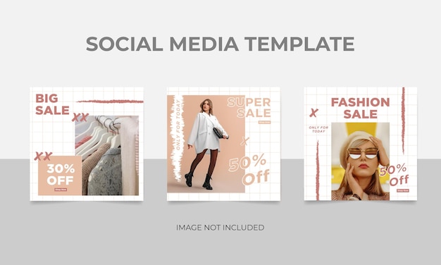 Vector fashionable instagram post template with photo