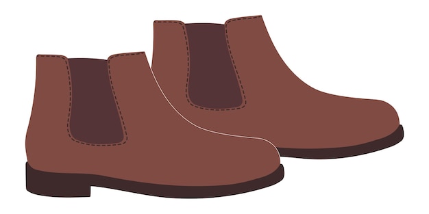 Модные мужские ботинки Шелси Модель мужской обуви Стильный аксессуар Изолированный вектор