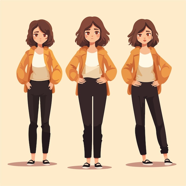 A fashionable woman pop star in flat design ai generation