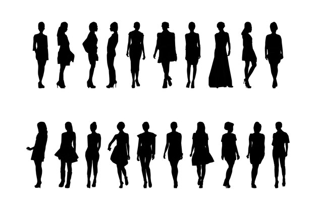 Silhouette da donna alla moda, alta risoluzione e realistica.