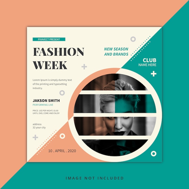 Fashionweek social media post ontwerpsjabloon