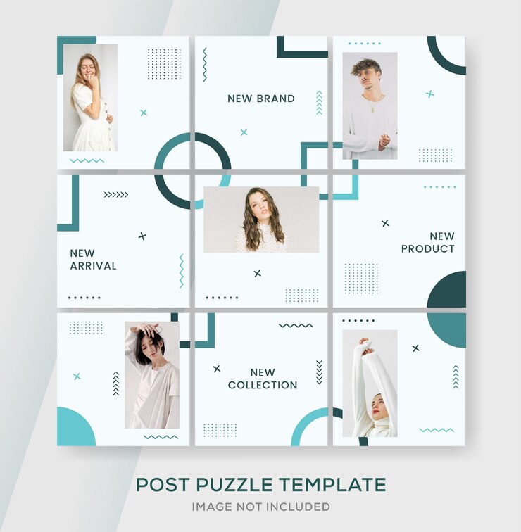 ソーシャルメディアフィードinstagramパズルのファッションセールバナーテンプレート投稿。