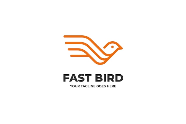 Logo aziendale del servizio di corriere di consegna fast bird