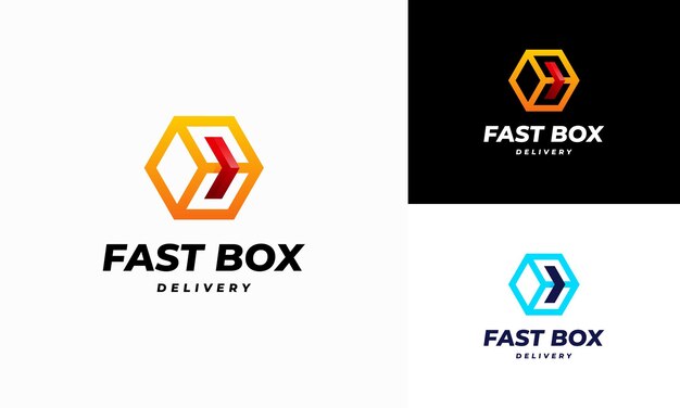 Fast Box Delivery logo ontwerpt concept vector, Pixel Box Logo ontwerpt concept vector