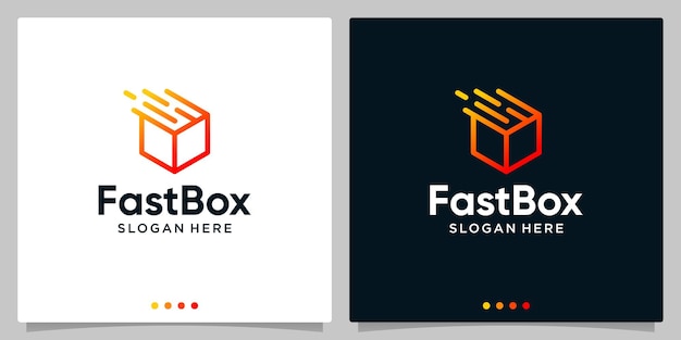 Vector fast box expedition shipping logo symbol. design template. premium vector