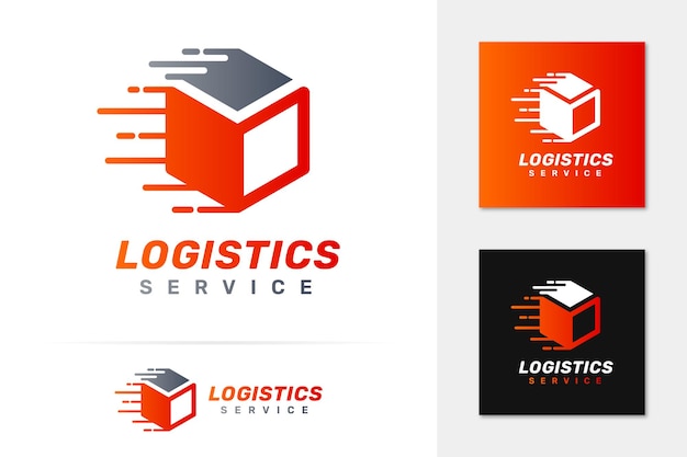 Fast box logistieke service logo vector