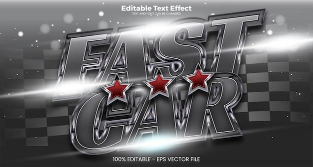 Fast Car editable text effect in modern trend style