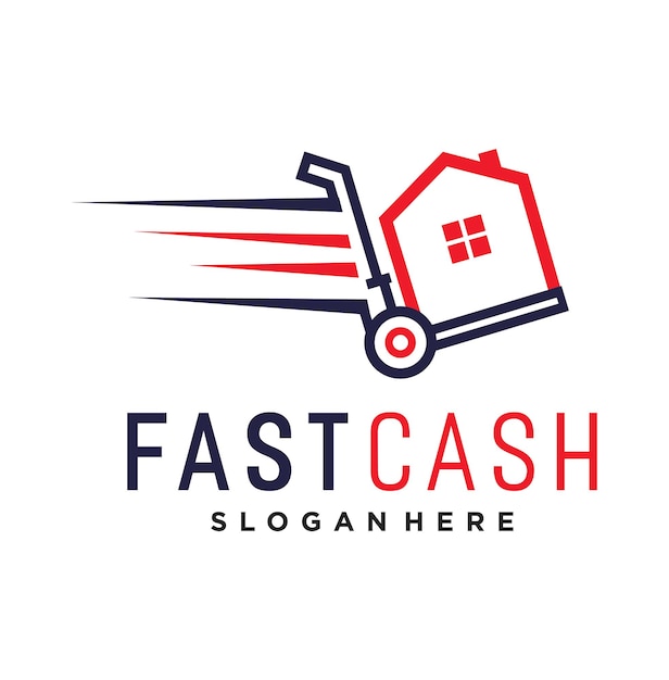 Vector fast cash home logo design business