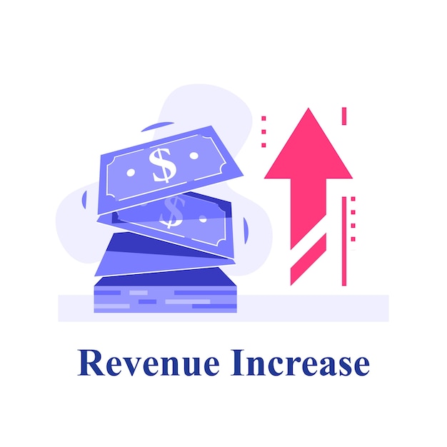 Contanti veloci, piccoli prestiti, micro prestiti, guadagni di più, strategia finanziaria, fornitura di finanziamenti, crescita dei ricavi, fondo di investimento, alto interesse, illustrazione piatta