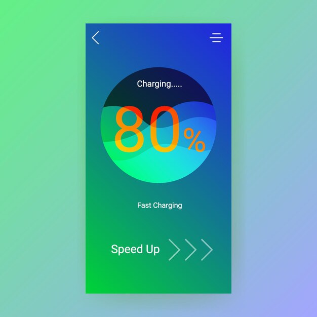 App per l'indicatore della batteria dell'interfaccia utente a ricarica rapida