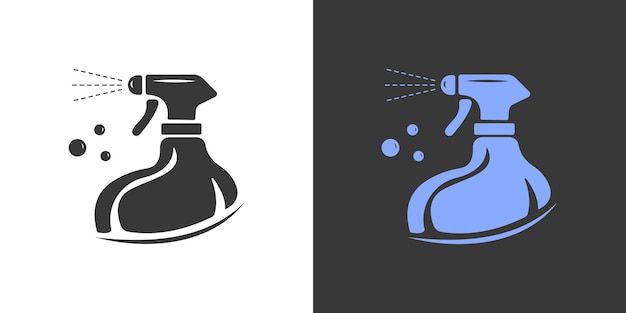 Fast cleaning service logo design template Spray bottle logo as a cleaning symbol easy clean