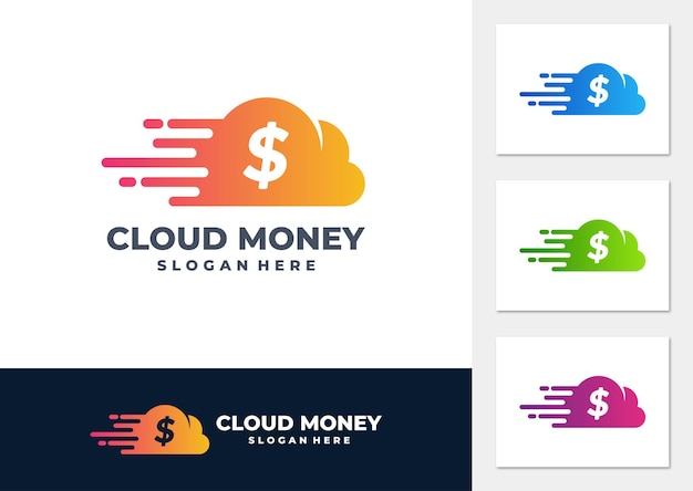 Fast cloud money logo vector