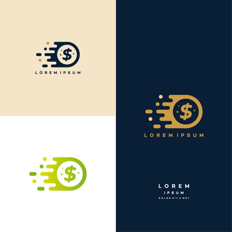 Vector fast coin logo designs concept vector, fast cash logo template, money logo designs