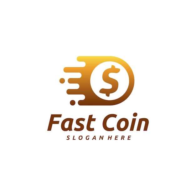 Fast coin logo design concept vector modello logo fast dollar