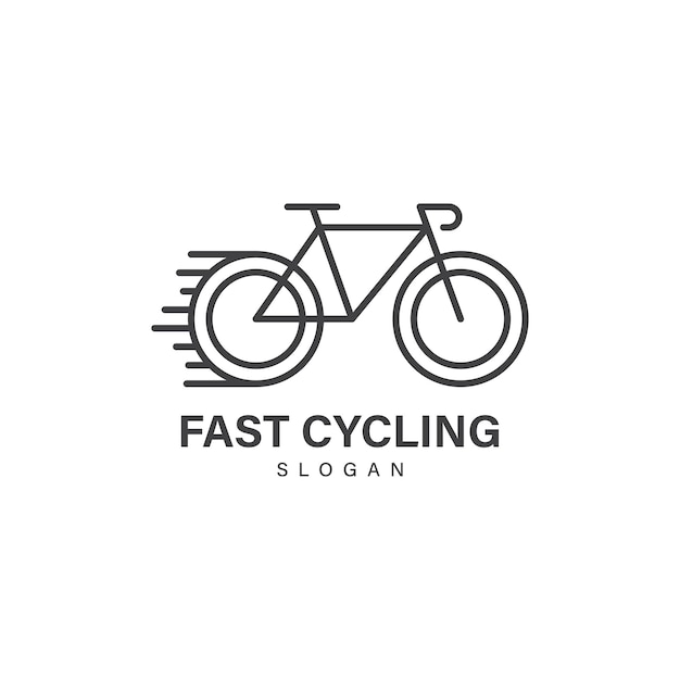高速サイクリングロゴデザインベクトル